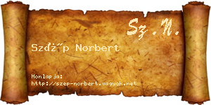 Szép Norbert névjegykártya